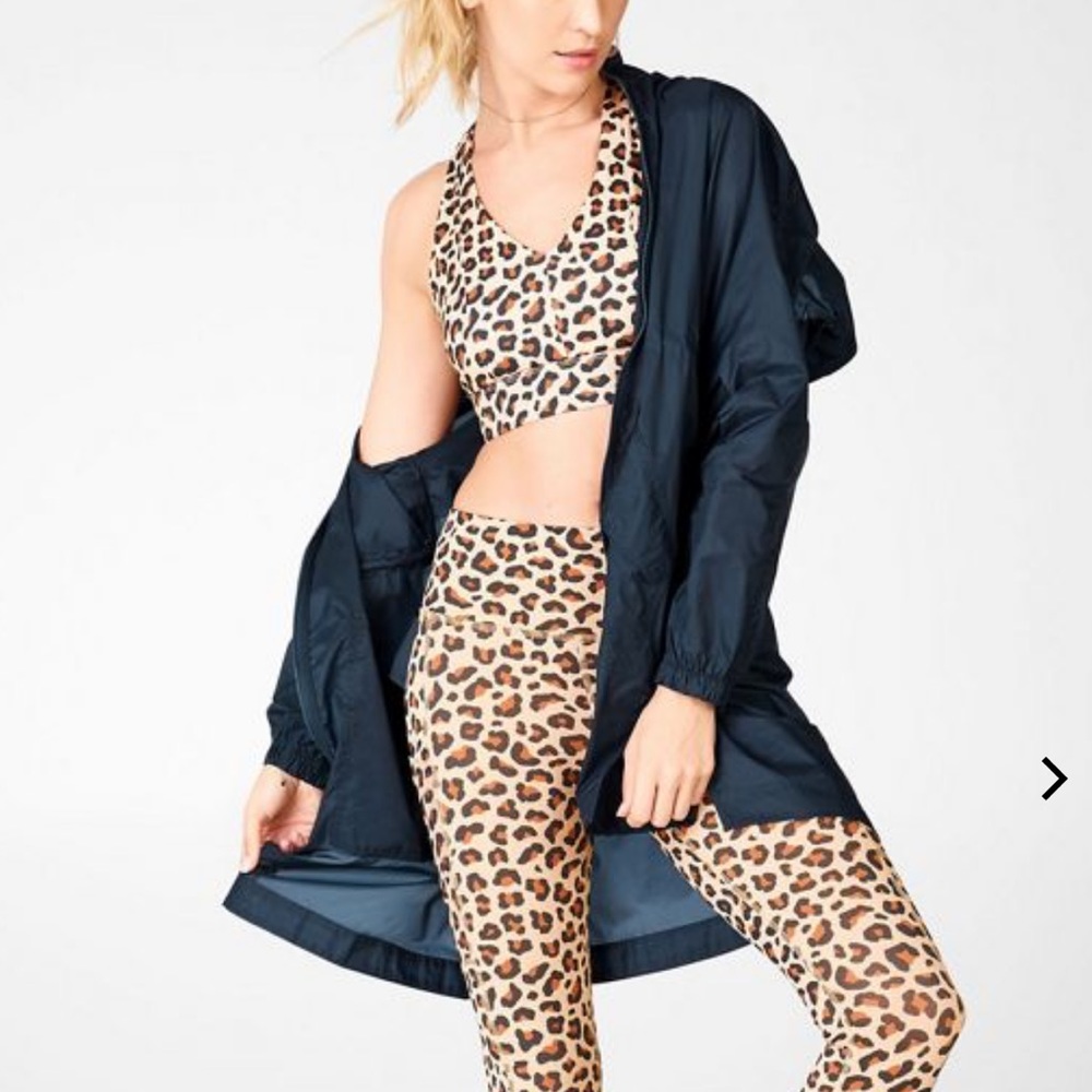 Fabletics olive woven jacket black small BNWT